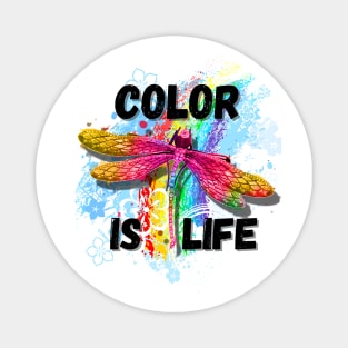 Color is Life Rainbow Dragonfly Magnet